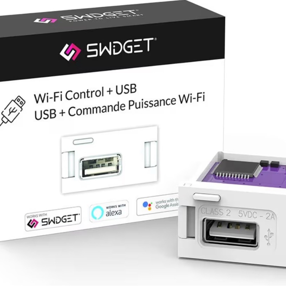 Swidget USB Charger + Wi-Fi Insert - Works with Swidget Outlets & Switches